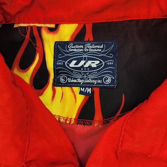 Urban Rags Flames Dragon Fire Button Short Sleeve Shirt (M) - Picture 3 of 8